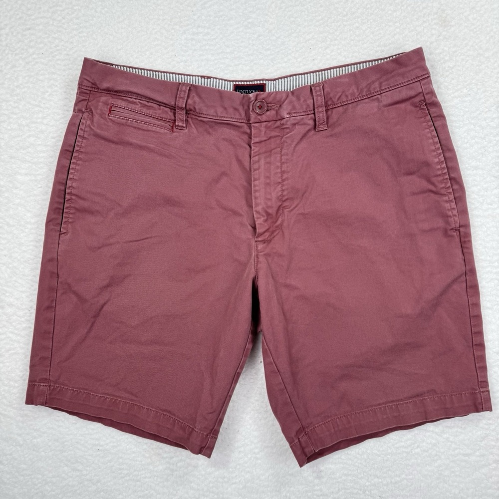 UNTUCKit Shorts Mens 34 Red St. Vincent Regular Fit Chino Golf‎ Casual